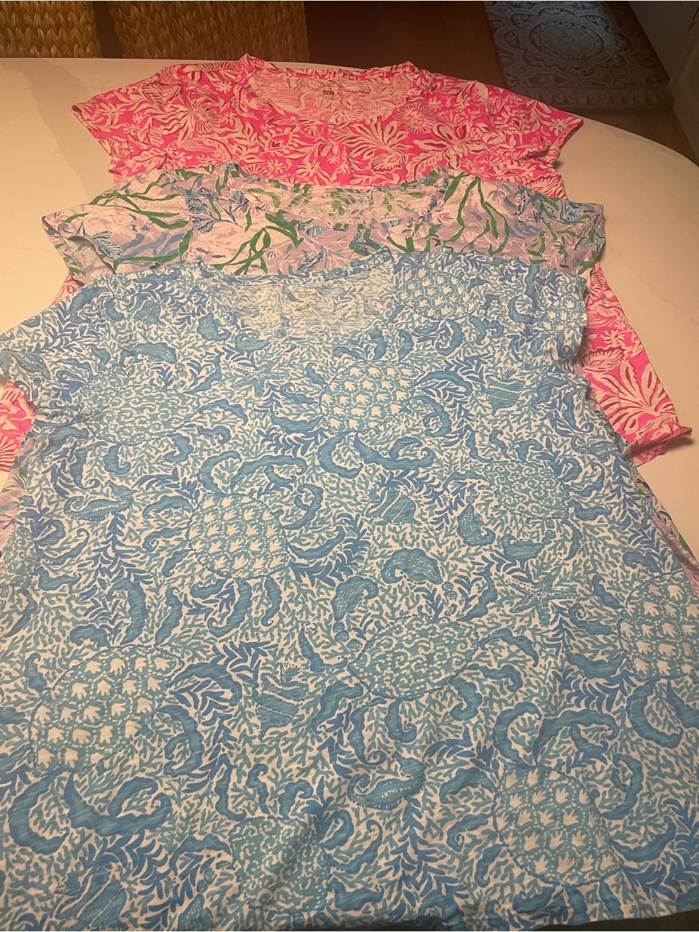 Lilly Pulitzer Etta Scoop neck 100% cotton tee’s ALL 3! Beach Resort Preppy - Picture 2 of 12